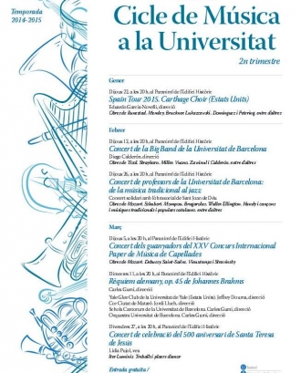 Cartell del Cicle de Música a la Universitat de la UB