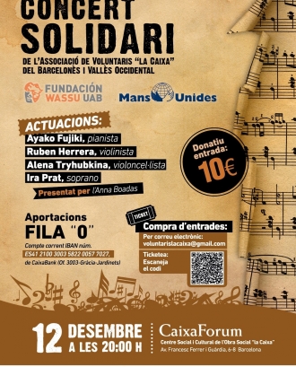 Concert benèfic per a l'ONG Mans Unides amb la soprano Ira Prat