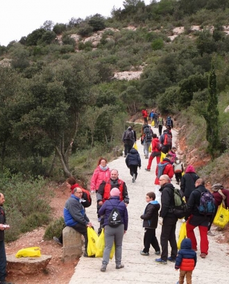 Jornada de voluntariat ambiental per la neteja dels boscos de Montserrat amb la Creu Roja Montserrat (imatge: creu roja montserrat) 