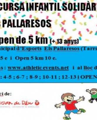 Cartell Cursa Solidària Infantil Els Pallaresos. Font: Athleticevents.net 