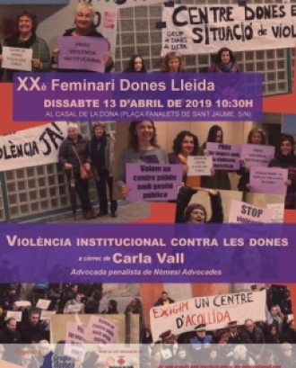 Feminari del Grup de Dones a Lleida sobre violència institucional contra les dones.