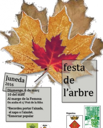 Cartell de la festa de l'arbre a Juneda (imatge: La Banqueta de Juneda)