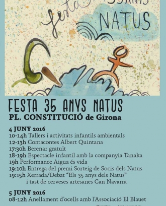 Cartell de la celebració dels 35 anys dels Naturalistes de Girona (imatge:natusterritori.org)