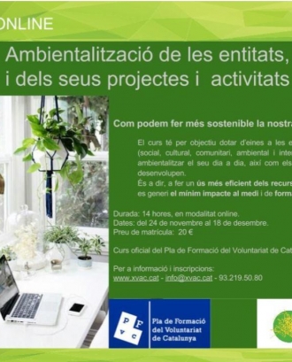 Curs online  per ambientalitzar les entitats (imatge: xvac.cat)