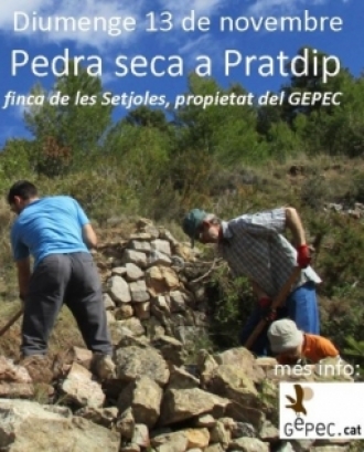 Jornada de voluntariat ambiental per la pedra seca a Pratdip amb el Gepec 