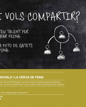 Cartell de la xerrada Les xarxes socials i la cerca de feina (Font: UB)