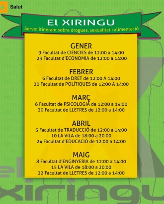 Calendari Xiringu de la FAS (Font: FAS)