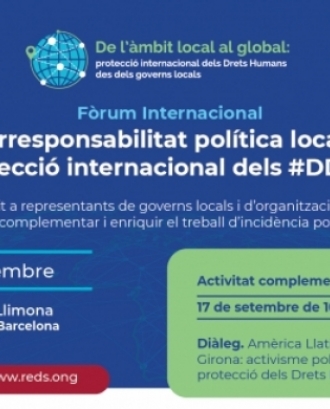 Fòrum Internacional "Corresponsabilitat política local i protecció internacional dels DDHH"
