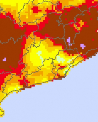 Mapa de la contaminació per ozó a Catalunya
