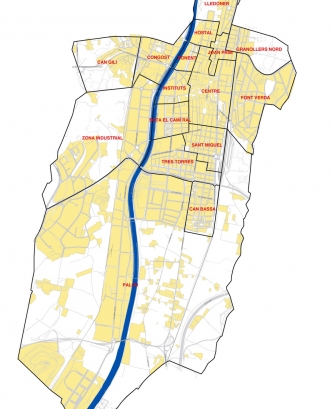 Mapa de barris de Granollers