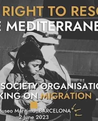 Cartell oficial de l'acte 'For a right to rescue in the Mediterranean'. Font: Open Arms