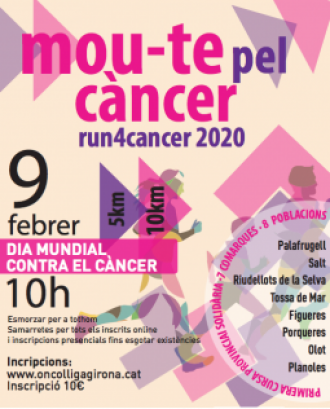 Cartell del 'Mou-te pel càncer' 2020. Font: Fundació Oncolliga Girona
