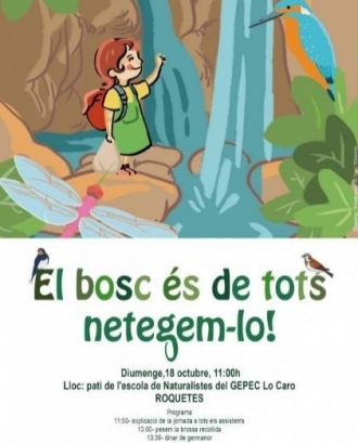 Neteja del bosc a Roquetes amb Gepec (imatge:gepec.cat)