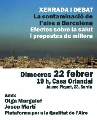 Xerrada sobre la contaminació de l'aire a Barcelona amb la Plataforma Qualita de l'Aire (imatge: qualitataire.org)