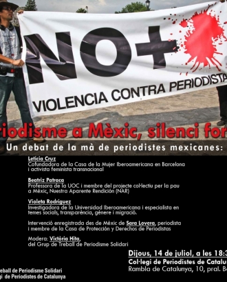 No a la violència contra les periodistes. Font: Lafede.cat