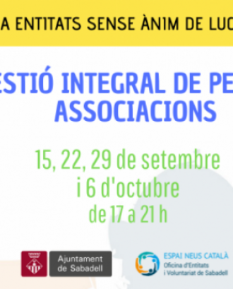 Curs: Gestió integral de petites associacions. Font: Ajuntament de Sabadell.