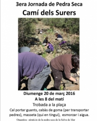 Jornada de voluntariat ambiental per la restauració de camins de pedra seca al Cap de Creus (imatge: piratesdelapedraseca.wordpress.com)