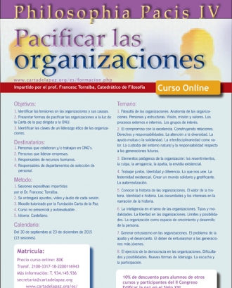 Curs Online: "Pacificar les organitzacions"