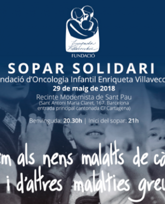 Cartell del sopar solidari. Font: Fundació d’Oncologia Infantil Enriqueta Villavecchia