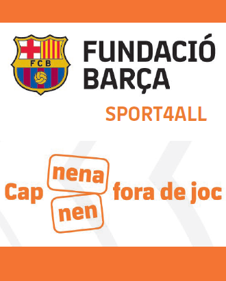 Logotip ajuts. Font: Fundació Futbol Club Barcelona