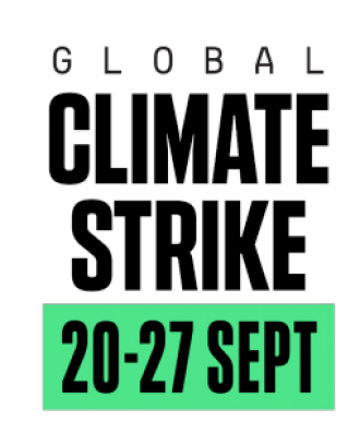 Cartell sobre les mobilitzacions i la manifestació per la Vaga pel Clima del 20 al 27 de setembre de 2019