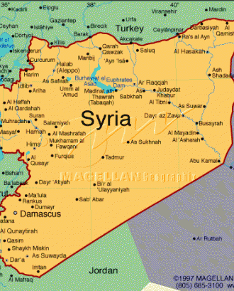 Mapa de Síria