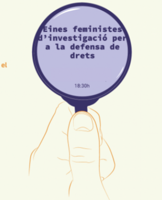 Cartell oficial de la taula rodona 'Eines feministes d’investigació per a la defensa de drets'. Font: CooperAcció