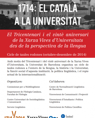 Cartell del cicle de conferències de la Xarxa Vives d'Universitats i la UB
