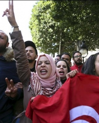 Manifestació a la capital de Tunísia. Font: REUTERS Zoubeir Souissi