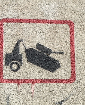Pintada al Mur de Palestina. Retirada de tancs_Wall in Palestine_Flickr