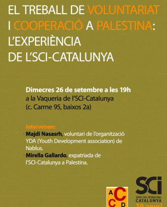Cartell de la xerrada SCI-Cat sobre Palestina