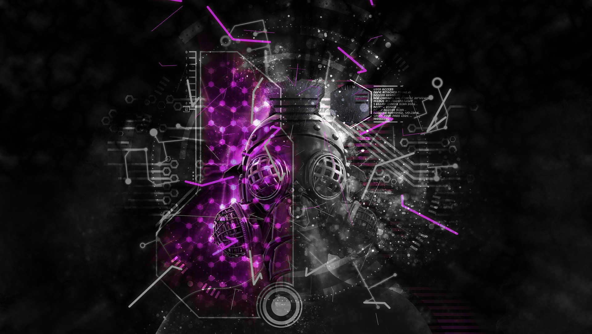 Il·lustració d'una màscara en l'entorn cibernètic en referència a la ciberseguretat. Font: Pete Linforth (Pixabay)