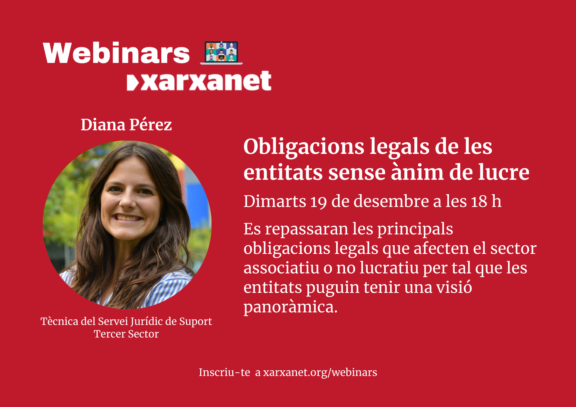 Diana Pérez, tècnica del Servei Jurídic de Suport Tercer Sector.